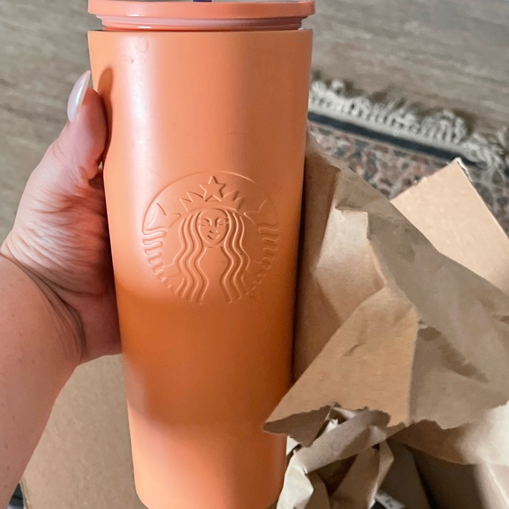 ORANGE PASTEL STARBUCKS VENTI TUMBLR - STAINLESS STEEL
